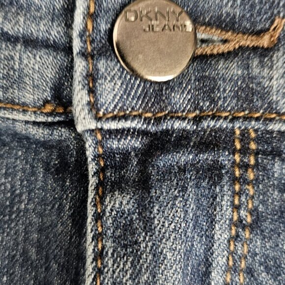 DKNY Ludlow Denim High Waist Blue Bermuda Jean Shorts - Picture 6 of 11